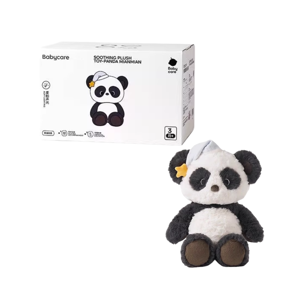 Babycare - Panda Mianmian Soothing Plush Toy - Black/White