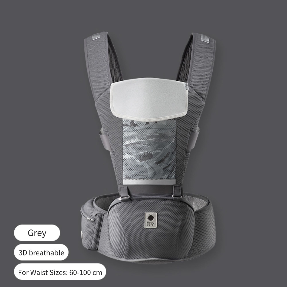 Babycare - Lightweight & Breathable Carrier With Hip Seat - Gray
