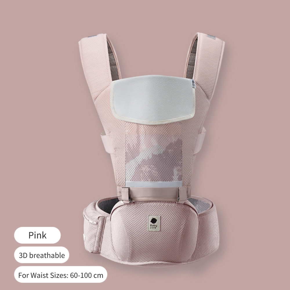 Babycare - Lightweight & Breathable Carrier With Hip Seat - Pink