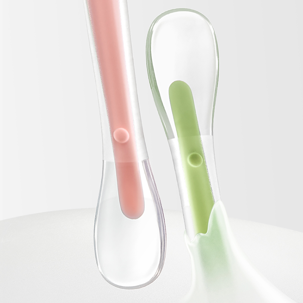 Babycare Baby Silicone Spoons - Lavender Green/Pink - 2 Pcs