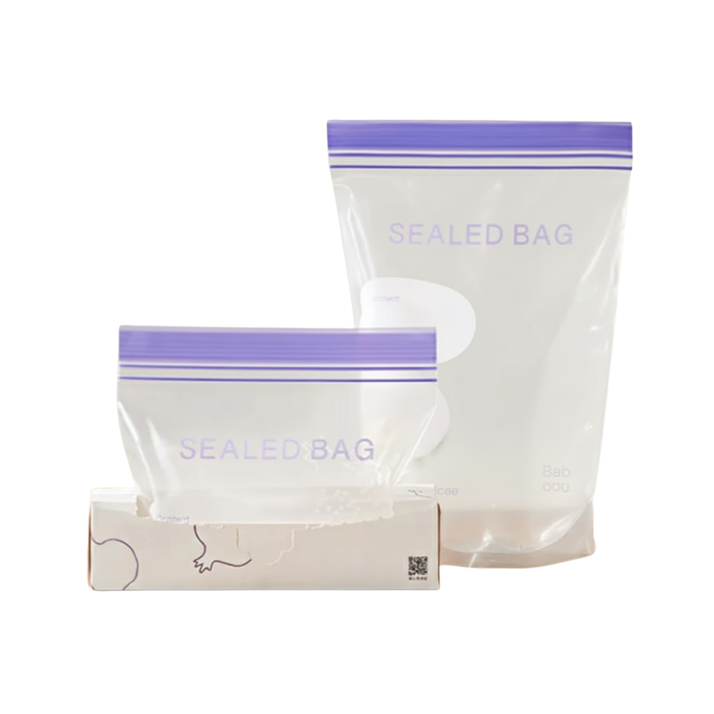 بيبي كير - أكياس تخزين طعام قابلة لإعادة الإغلاق - أزرق - 20 قطعة - متوسطة الحجم