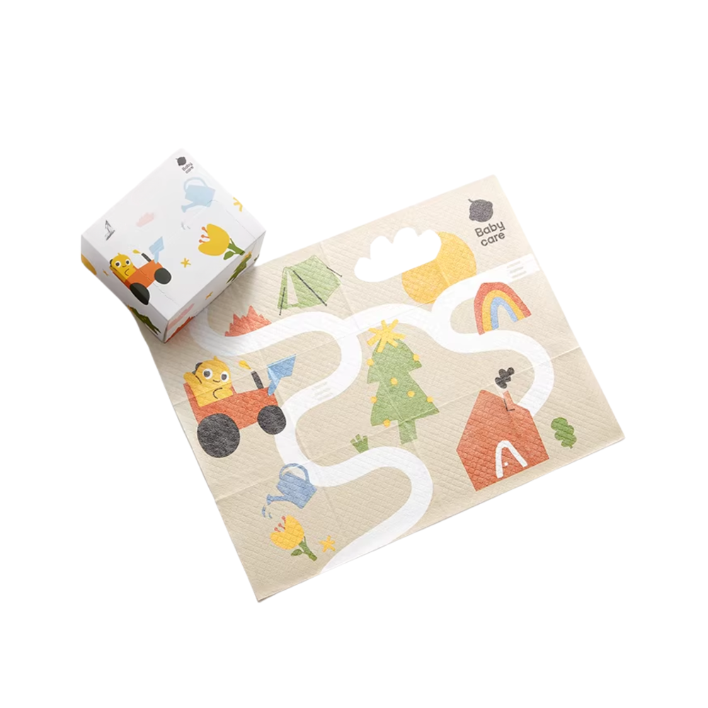 بيبي كير - مفارش طاولة للاستخدام مرة واحدة - عدد 5 - ديناصورات وبرتقال