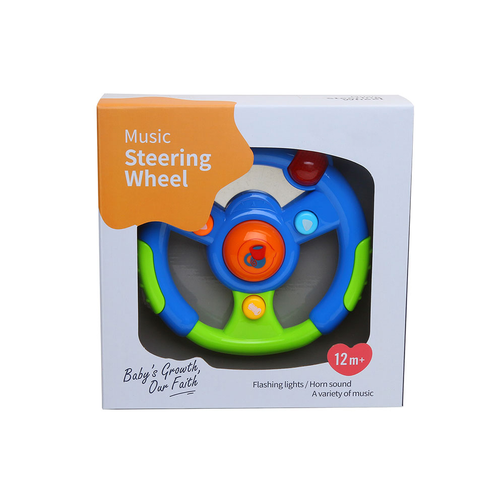 بيبي كير - عجلة قيادة موسيقية كرتونية - أزرق