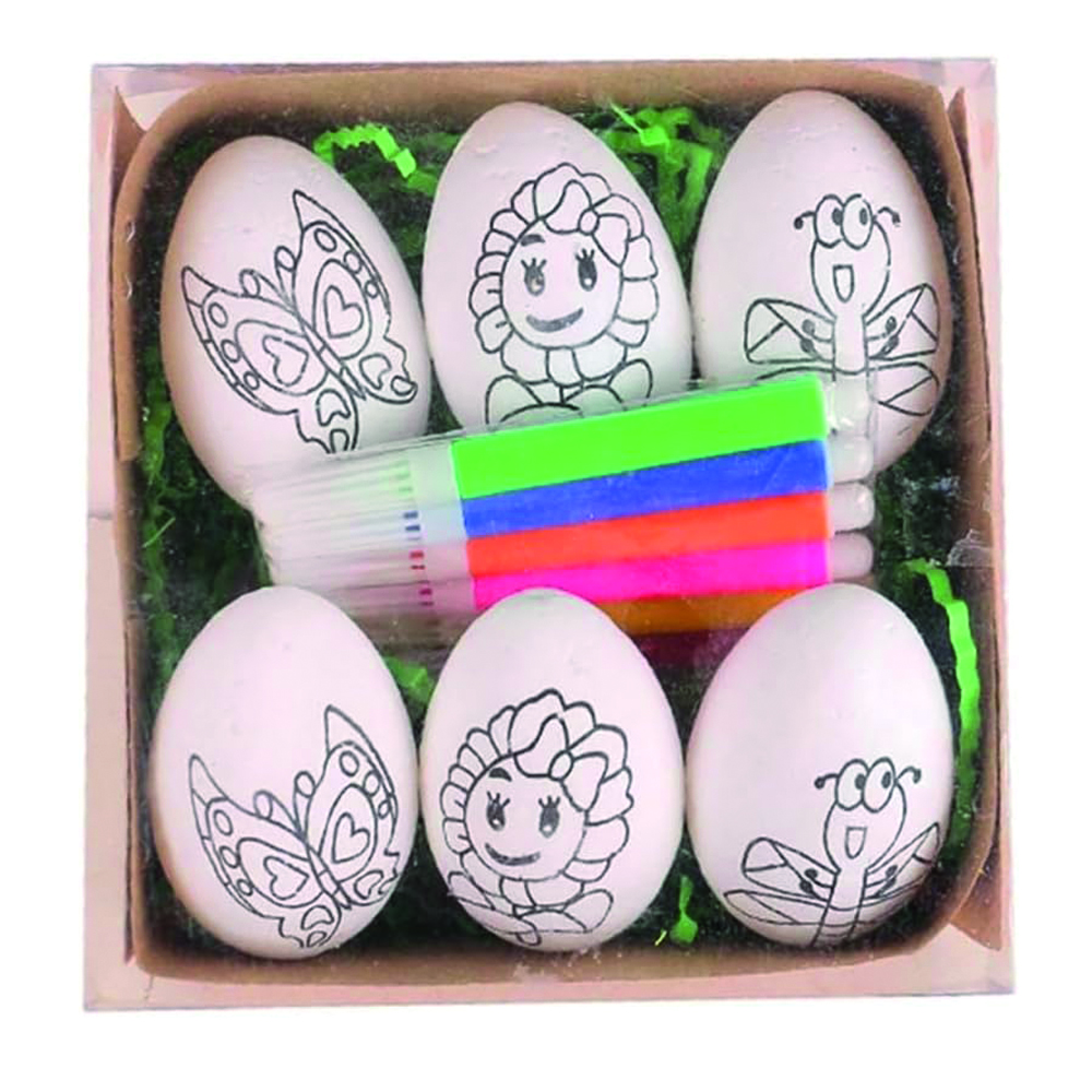 Brain Giggles - Hand-Painted Easter Eggs Drawing Set - 6 Pcs