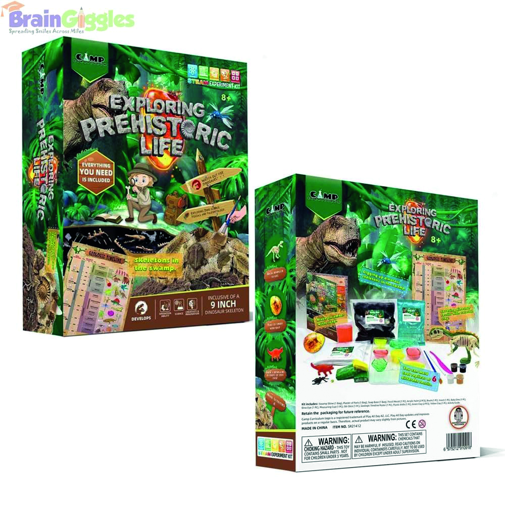 برين جيغلز - مجموعة تجارب علمية - استكشاف الحياة ما قبل التاريخ - 17 قطعة