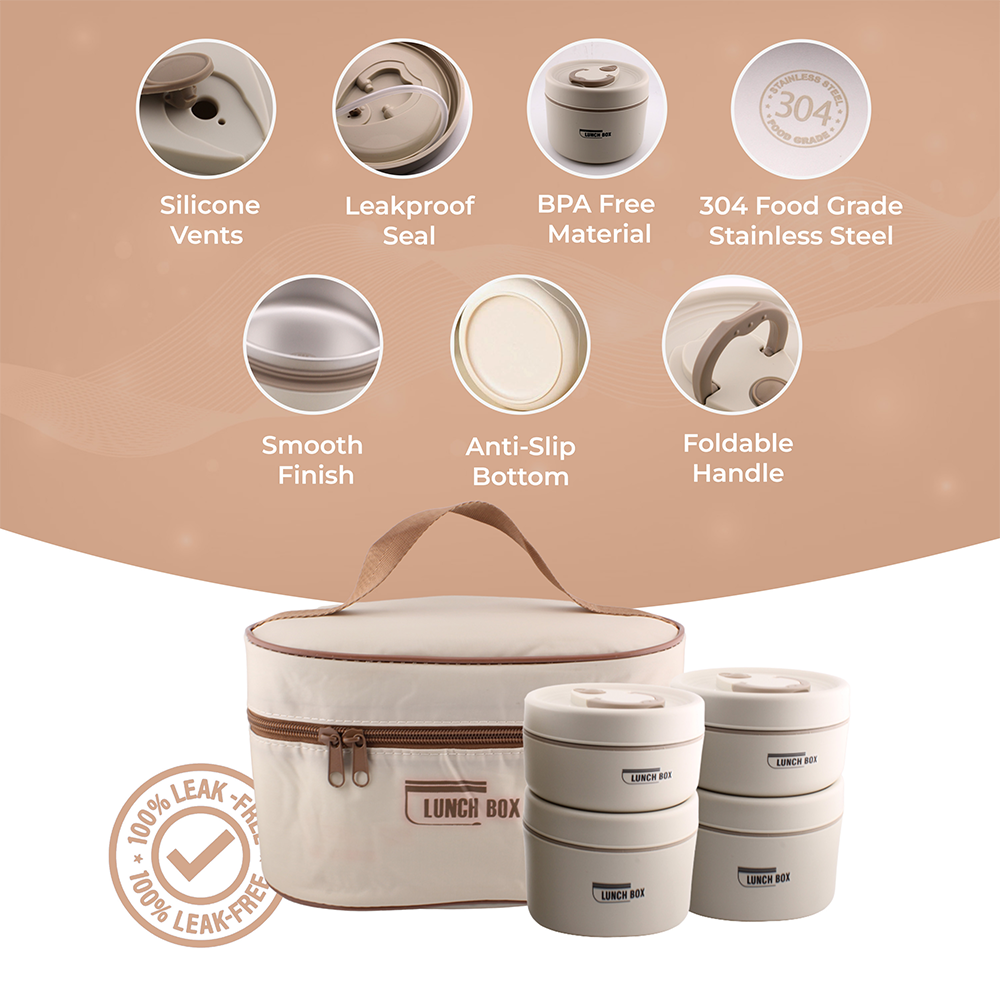 كرافيستا - صندوق غداء معزول مع شنطة ومجموعة أدوات مائدة