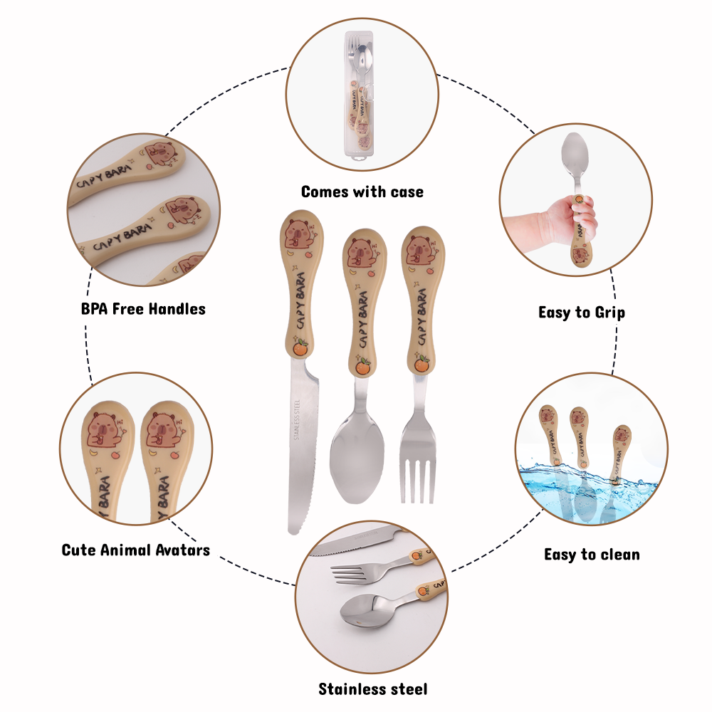 كرافيستا - طقم أدوات مائدة مع حافظة - هاي كابي بارا