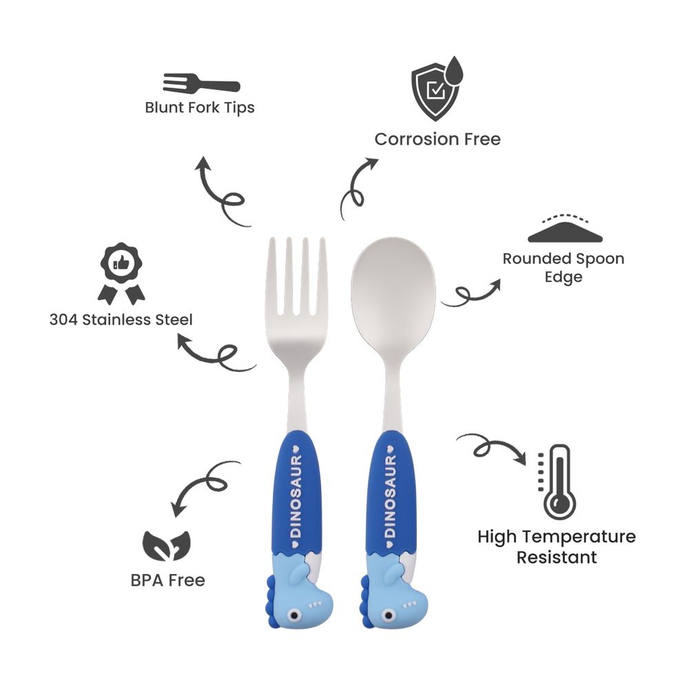 كرافيستا - طقم أدوات مائدة مع حافظة - ديناصور