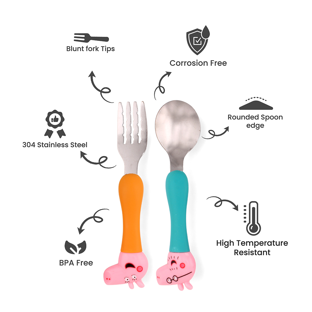 كرافيستا - طقم أدوات مائدة للأطفال - بيبا بيج - 4 قطع