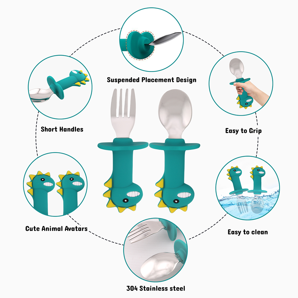 كرافيستا - طقم أدوات مائدة ستانلس ستيل للأطفال الصغار - قطعتين