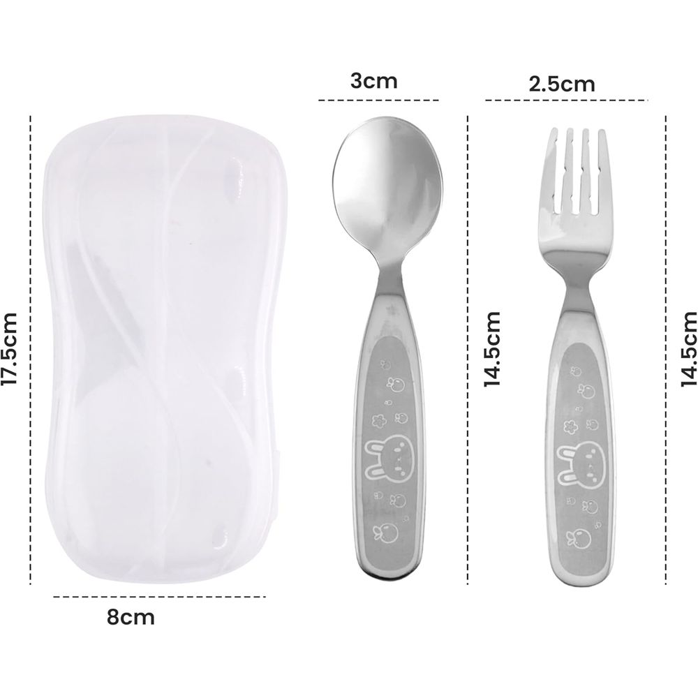 Brain Giggles - Cravista Kids Cutlery Set With Case - Bunny