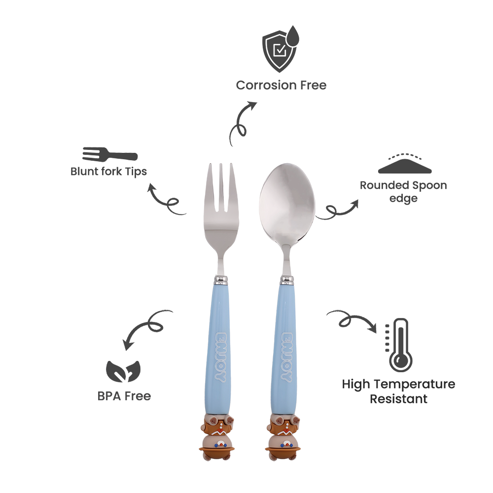 كرافيستا - طقم أدوات مائدة مع حافظة - دب