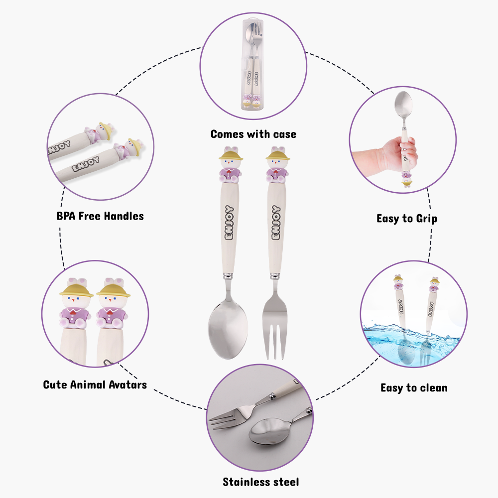 كرافيستا - طقم أدوات مائدة مع حافظة - دب