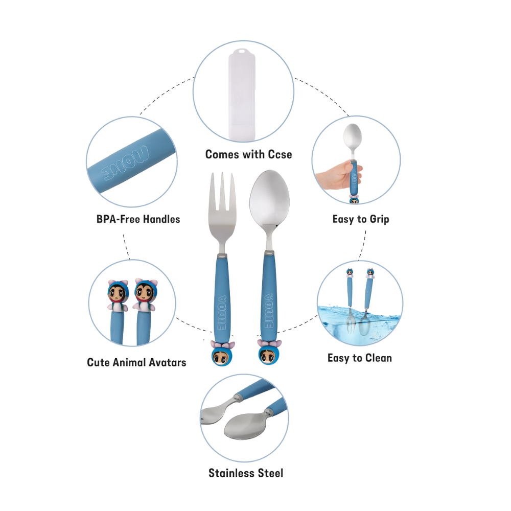 كرافستا - مجموعة أدوات مائدة للأطفال ستانلس ستيل مع حافظة - مغامرة الأركيد - عدد 3