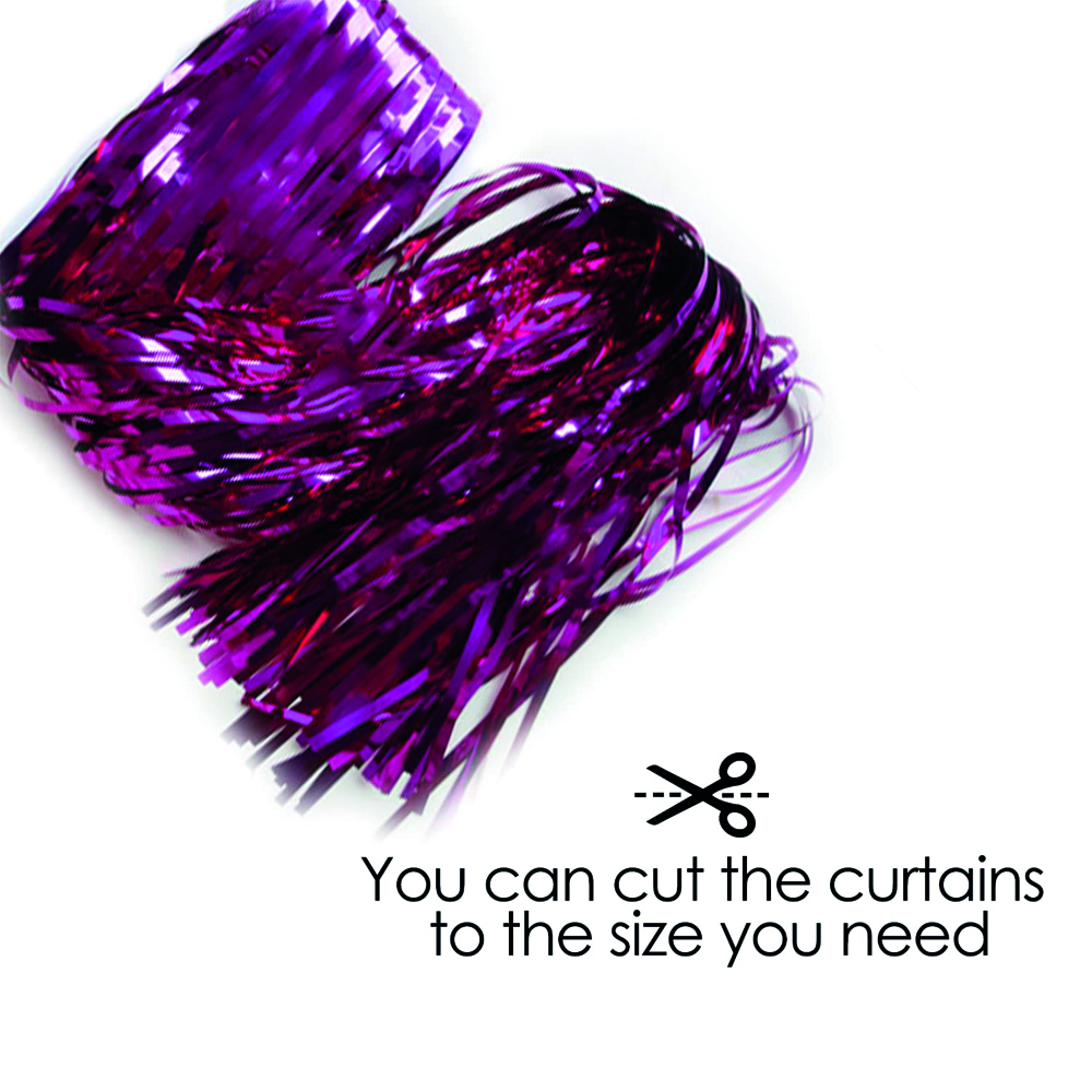 BrainGiggles - Birthday Party Metallic Foil Fringe Curtain Backdrop - 6ft X 3ft - Pink