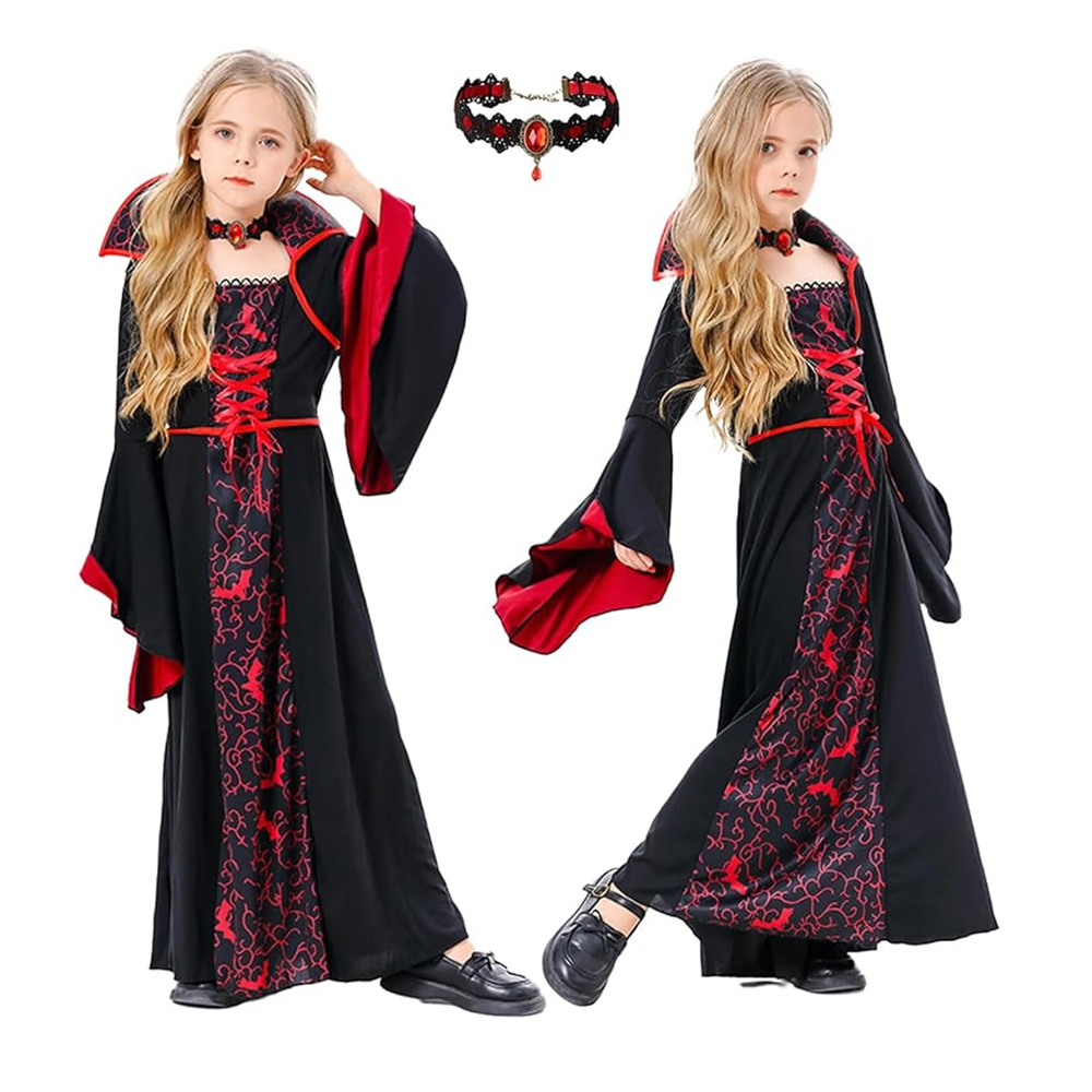 BrainGiggles - Vampire Costume For Girls - 2pcs
