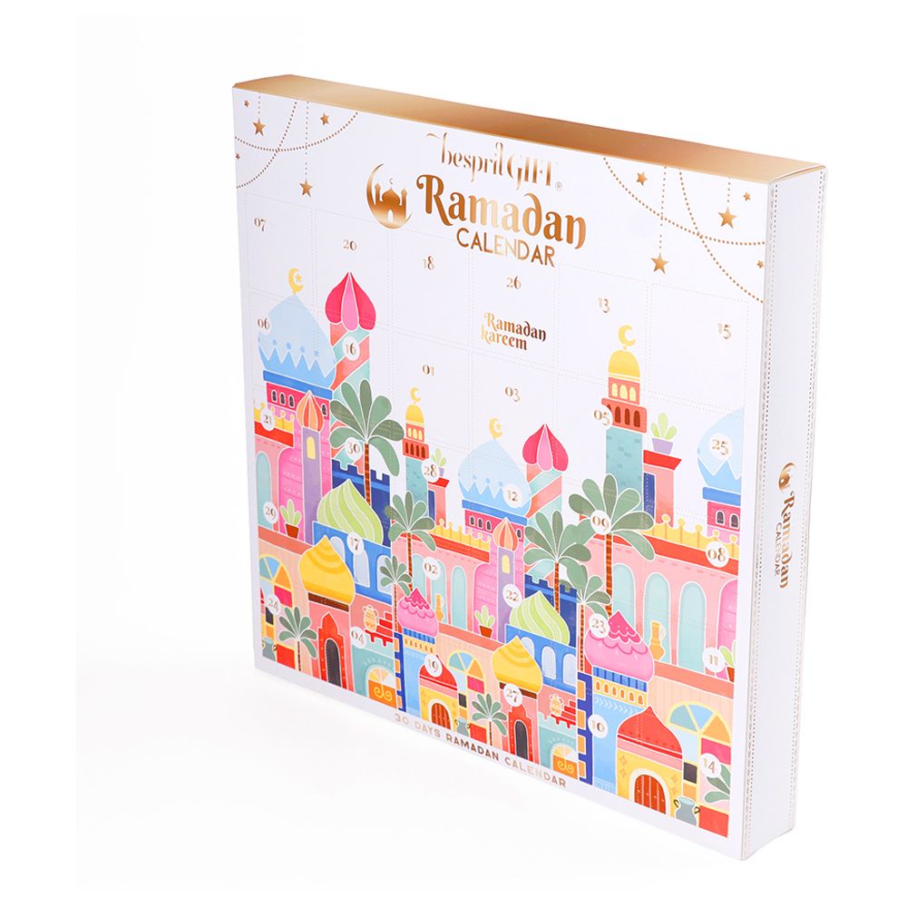 برين جيغلز - صندوق هدايا تقويم العد التنازلي لرمضان - أبيض - 30 قطعة