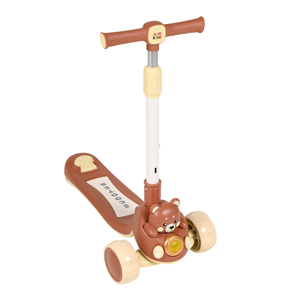 كيكو - سكوتر قابل للطي بثلاث عجلات مع إضاءة وموسيقى - دب