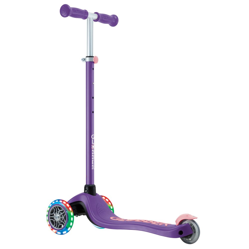 Globber - Primo Plus Lights 3-Wheel Manual Scooter - Purple/Pastel Pink