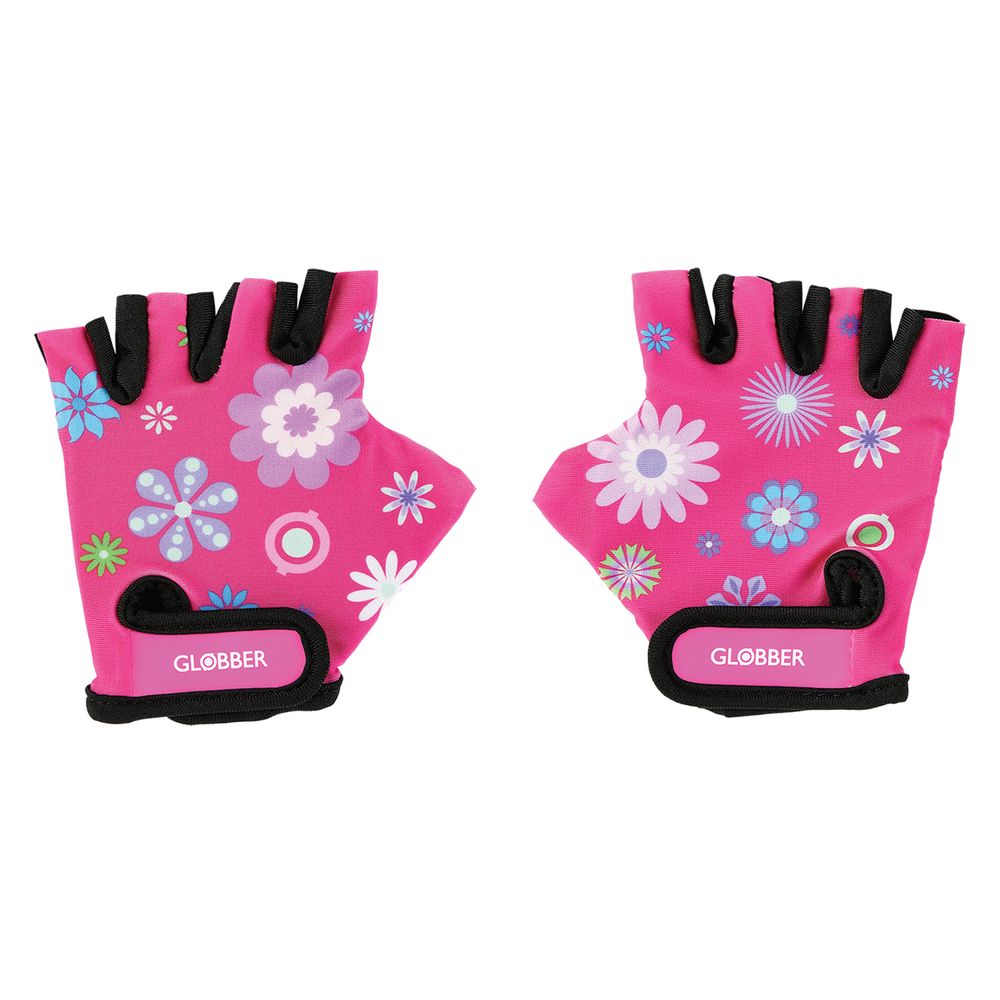 Globber - Toddler Scooter Gloves - Deep Pink/Flowers