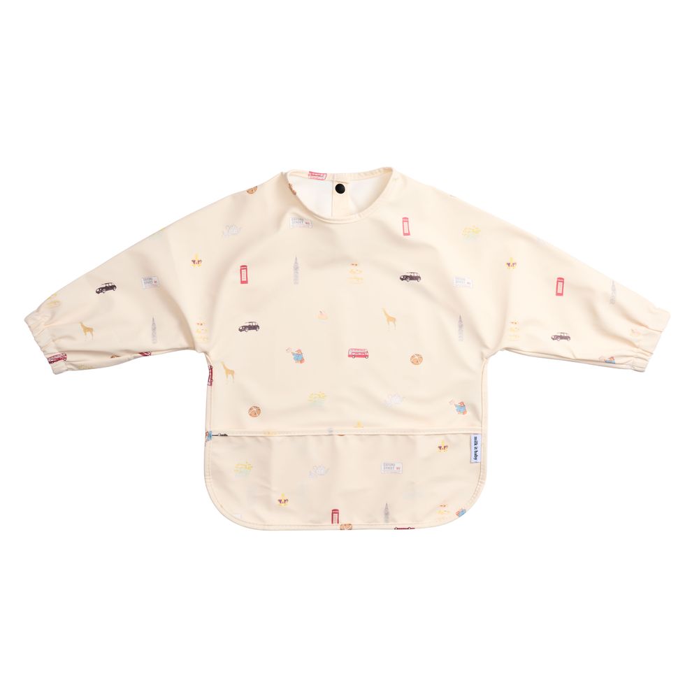 مريلة ميلك إت بيبي المقاومة للماء بأكمام طويلة - لندن سيتي