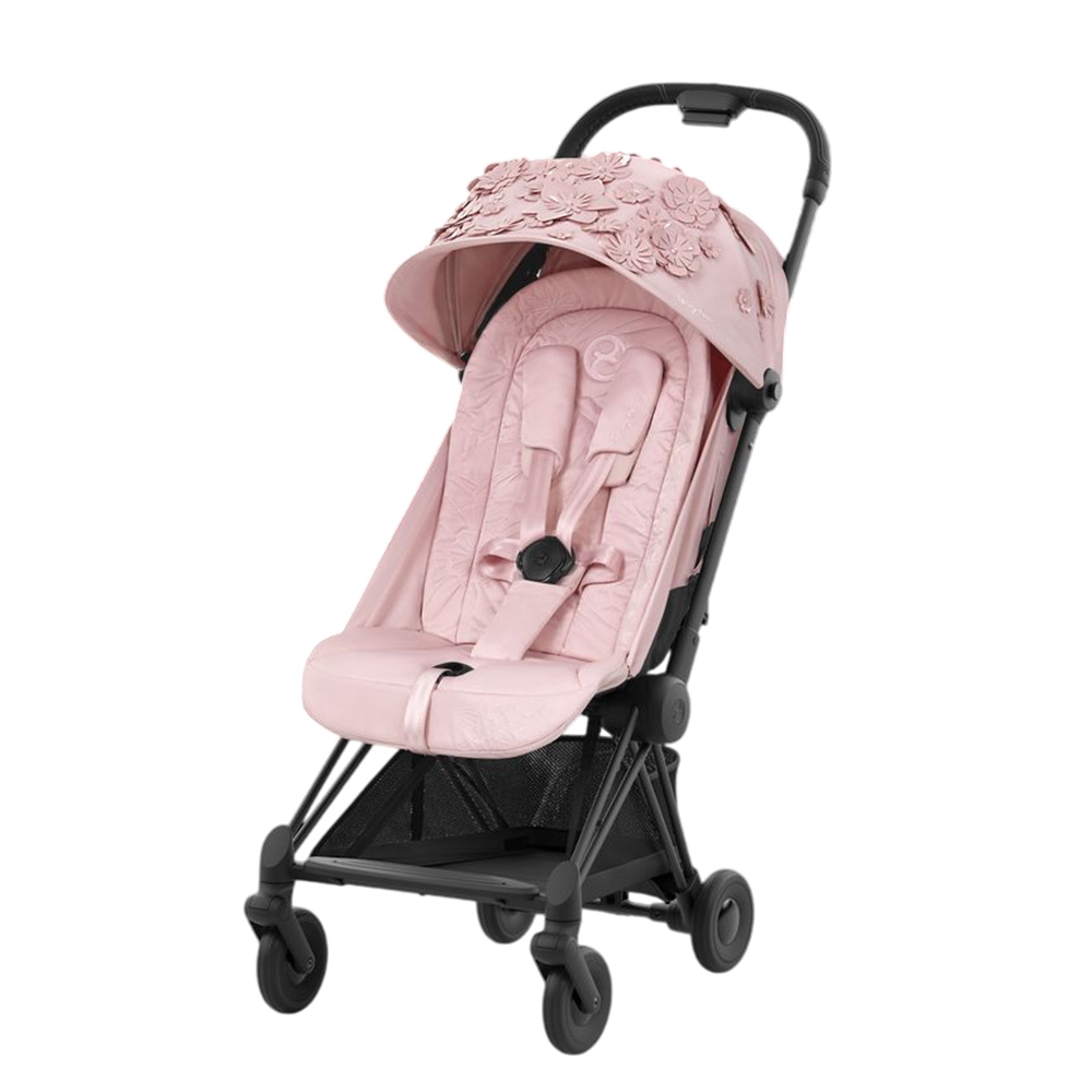 Cybex - Coya Ultra Compact Stroller - Simply Flowers Pink/Matte Black