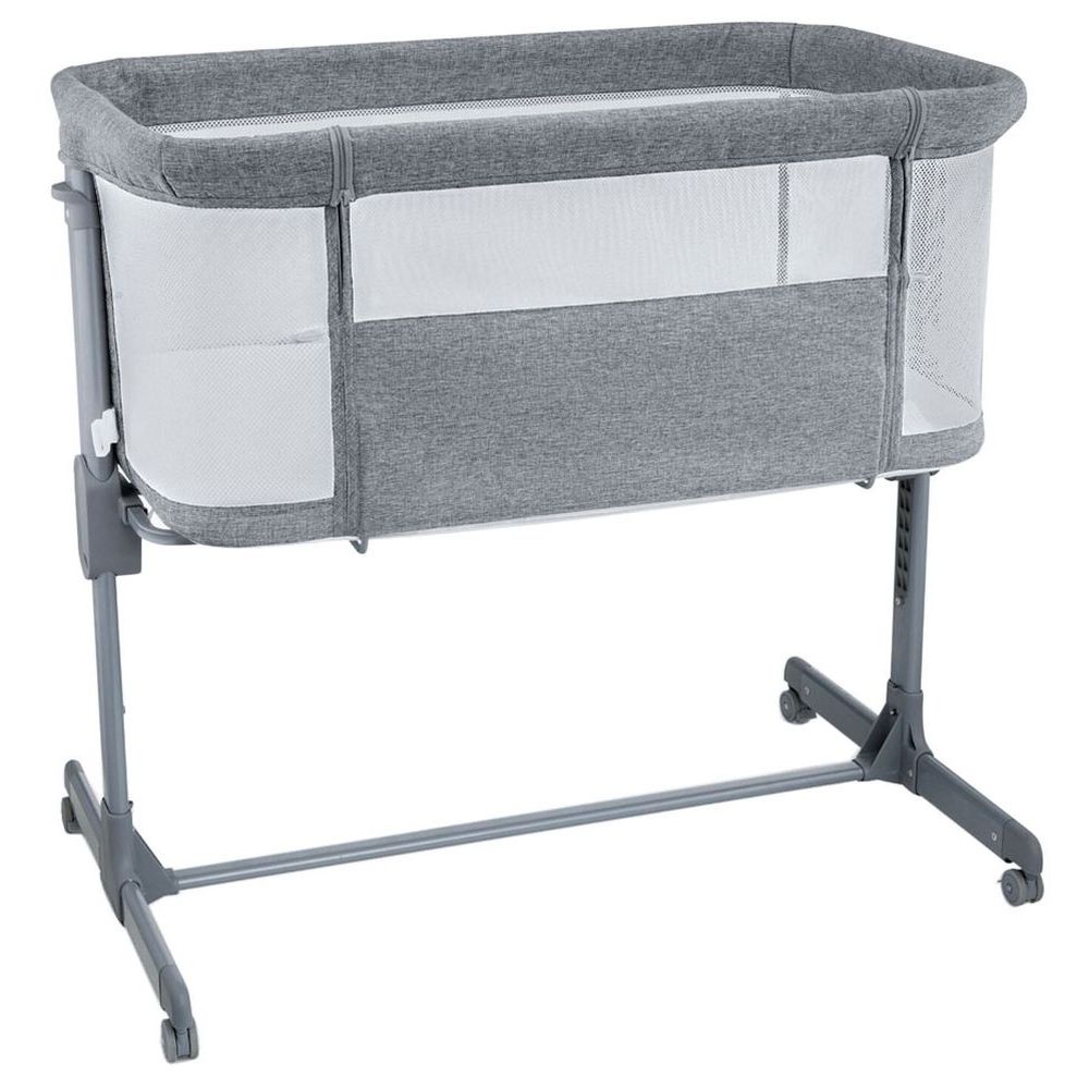 Bumble & Bird Adjustable Bedside Crib with wheels - Grey