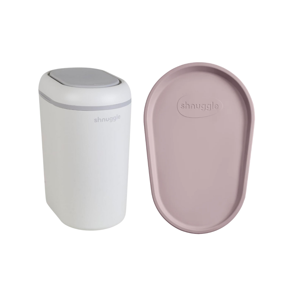 شناجل - حصيرة غيار حفاضات طرية مع سلة حفاضات - بلوسوم