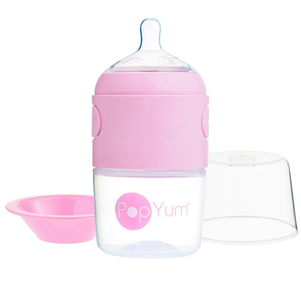 بوب يام - رضّاعات مضادة للمغص للأطفال - عبوة من قطعتين - تدفق بطيء - 150 مل - وردي