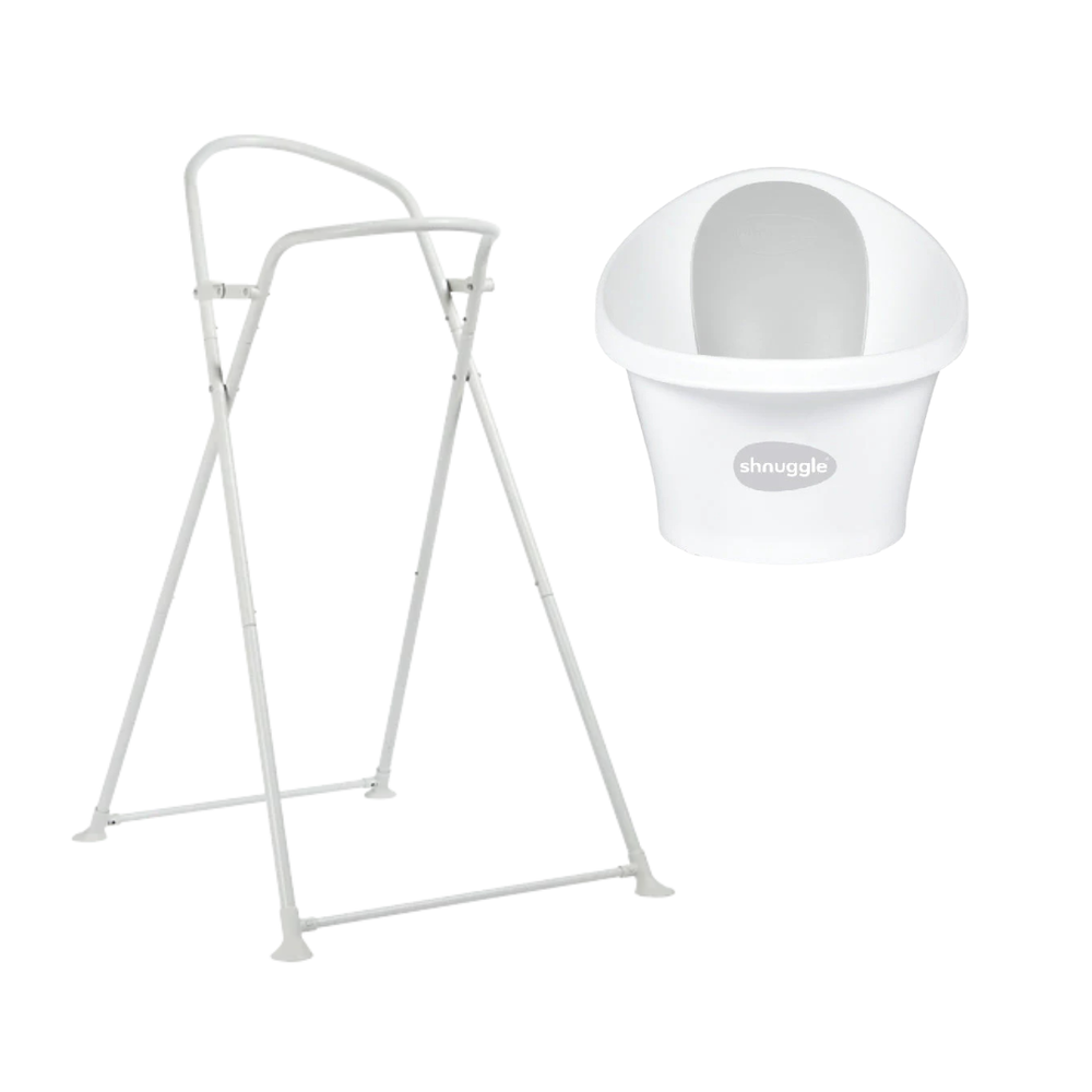 Shnuggle - Baby Bath & Stand Bundle - White - 2pc Set