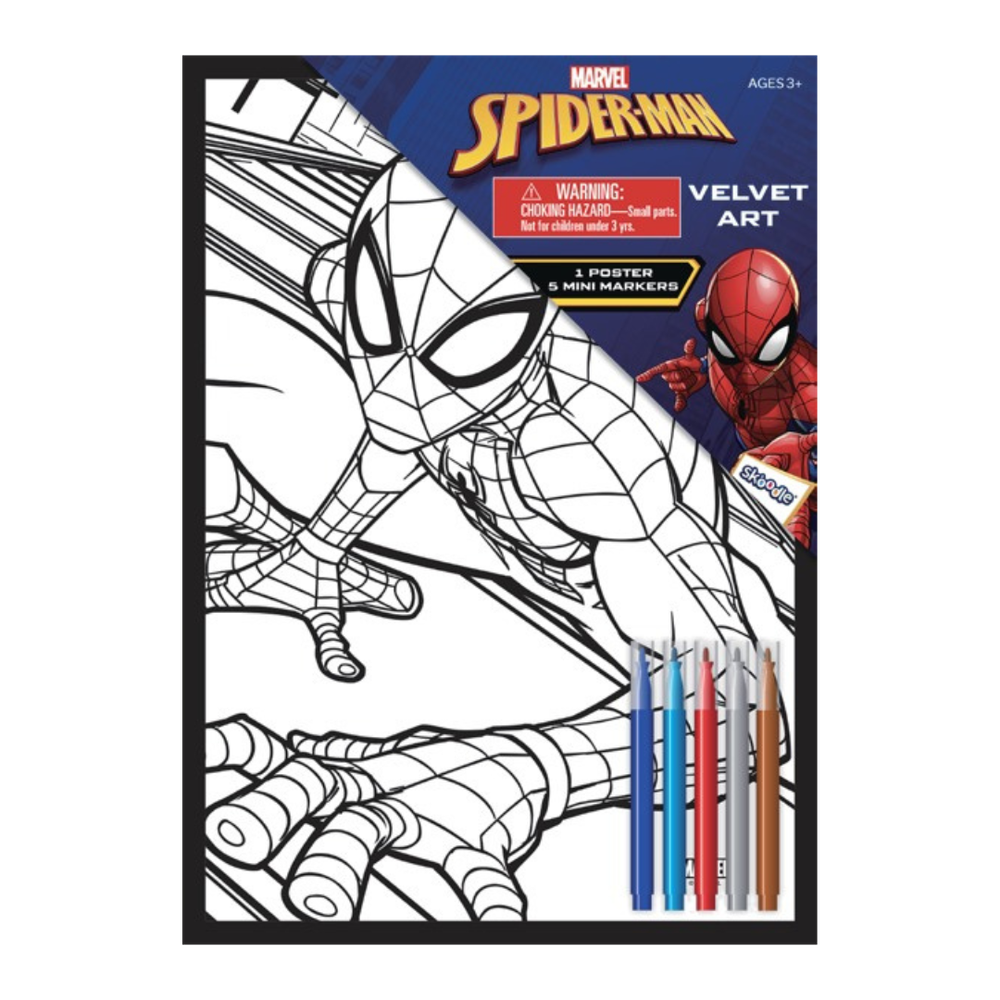 Marvel Spider Man Velvet Art With Mini Markers