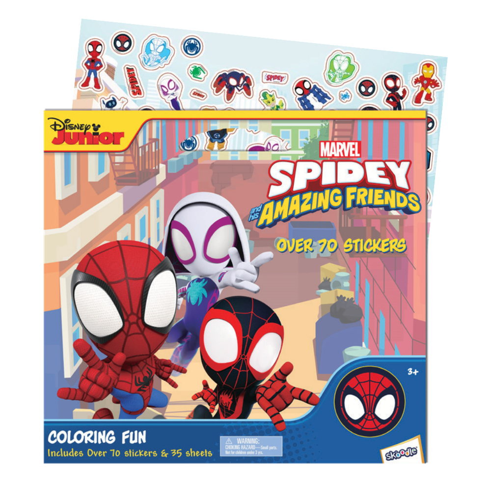 كتاب تلوين ممتع سبايدي مع 70 ملصق