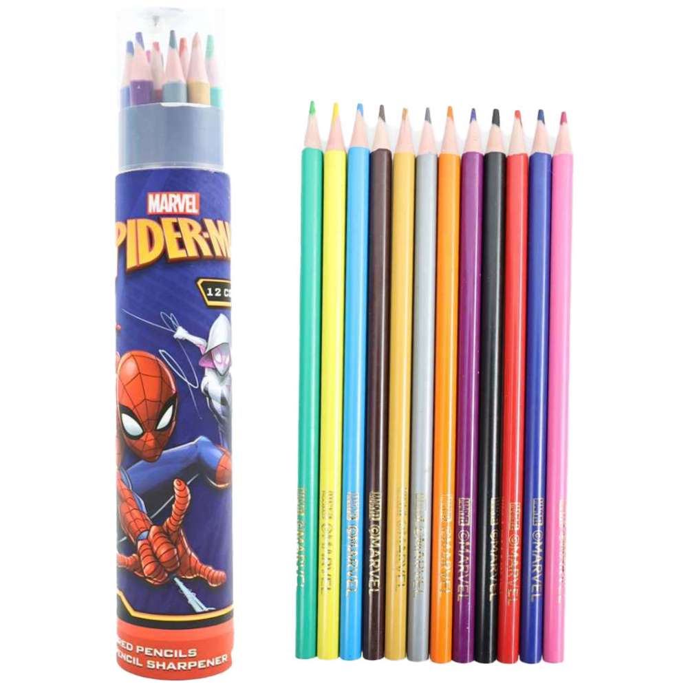 Skoddle - Spider-Man Colored Pencils With Sharpener