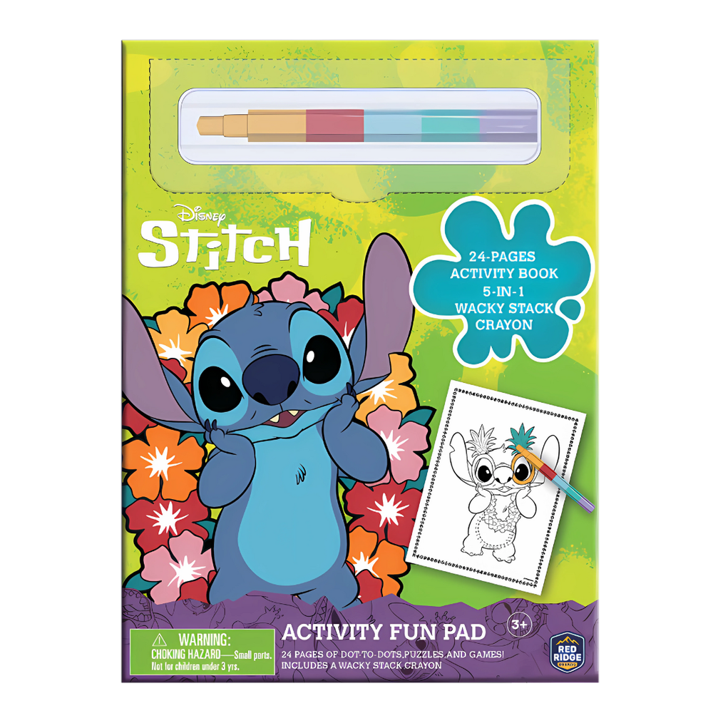 ديزني - دفتر أنشطة ستيتش مع أقلام تلوين قابلة للتكديس