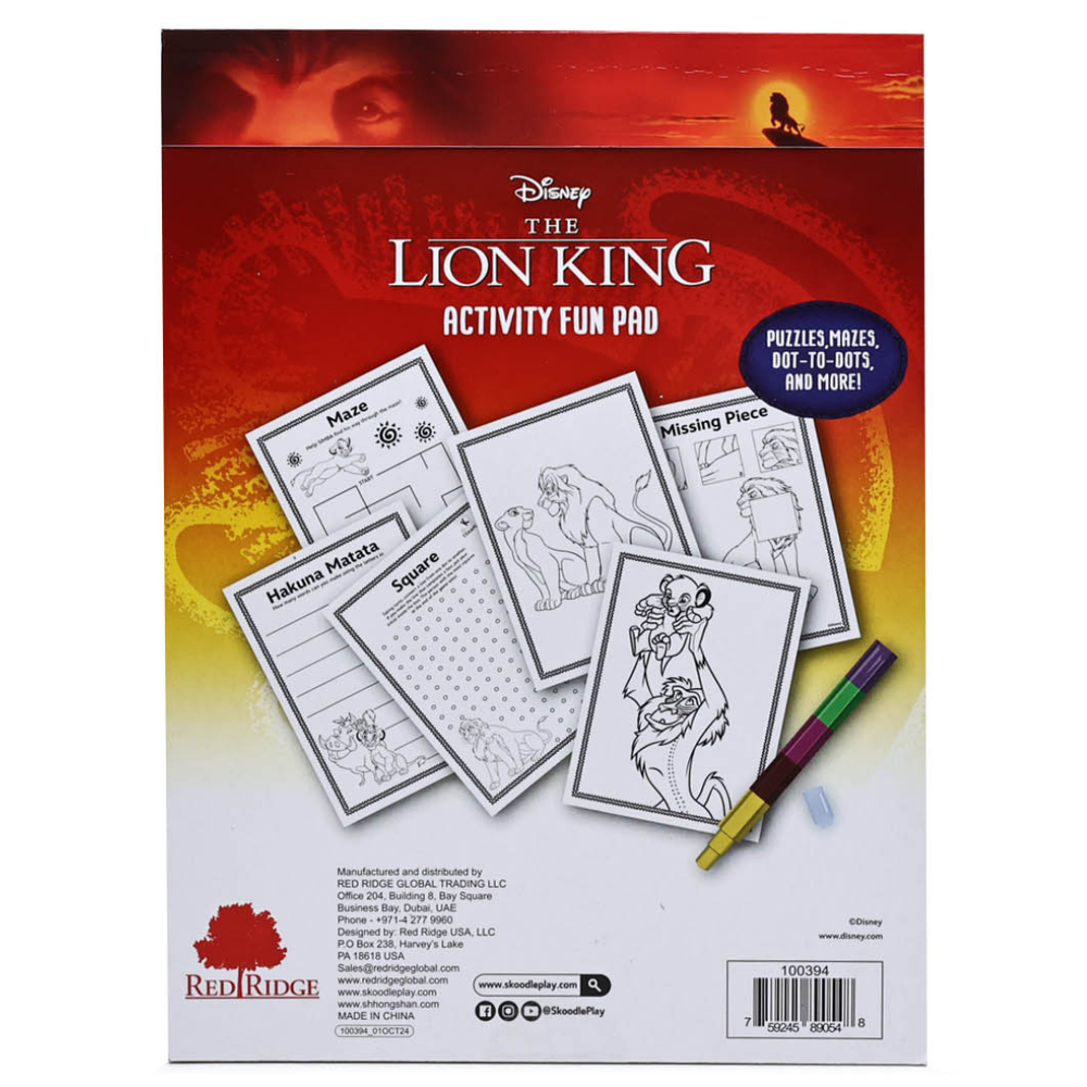 Disney - Lion King Activity Fun Pad with Stackable Crayon