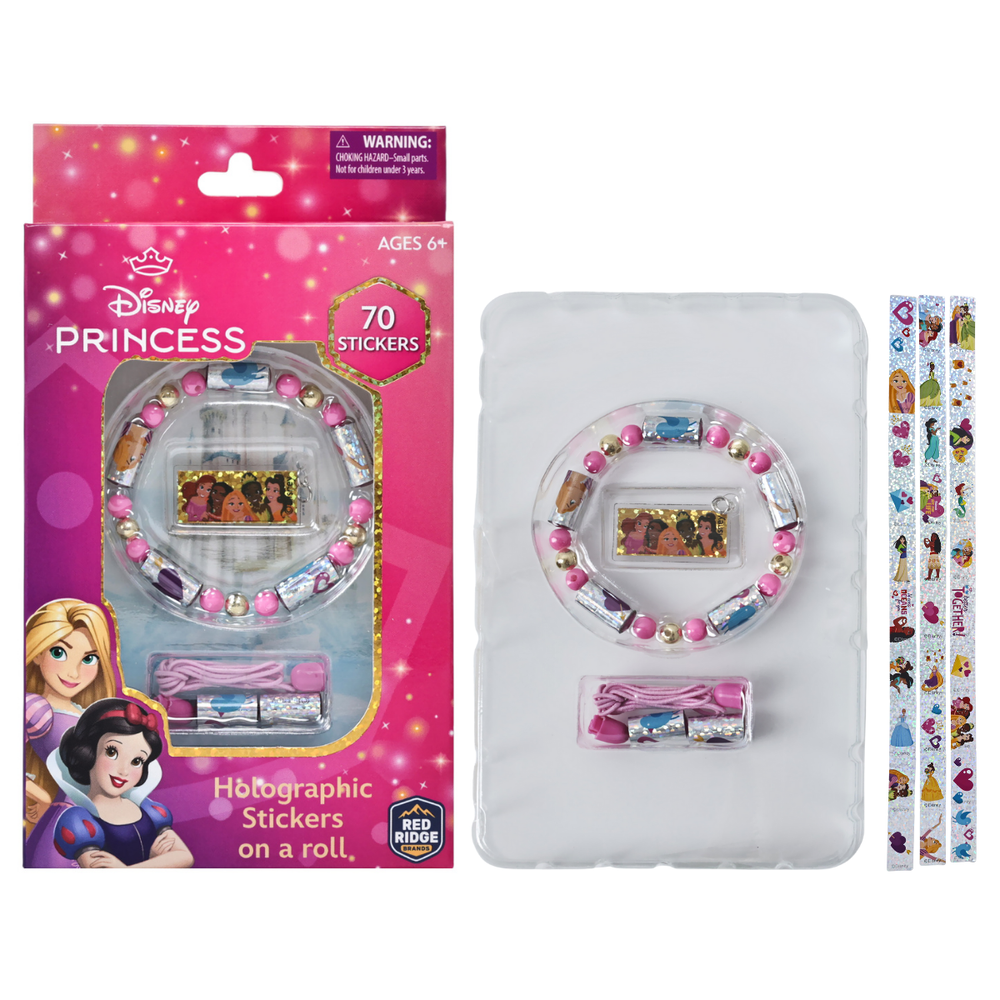 ديزني - مجموعة صنع أساور مع ملصقات هولوغرافية على لفافة - أميرات