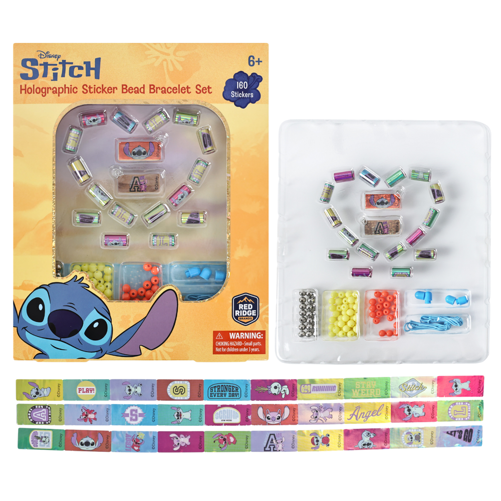 Disney - Stitch Holographic Sticker Bead Bracelet Making Craft Set - Multicolor