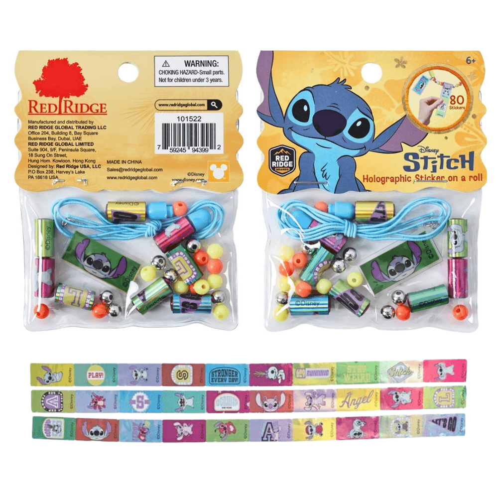 Disney - Stitch Holographic Sticker On A Roll Bracelet Making Craft Set - Multicolor