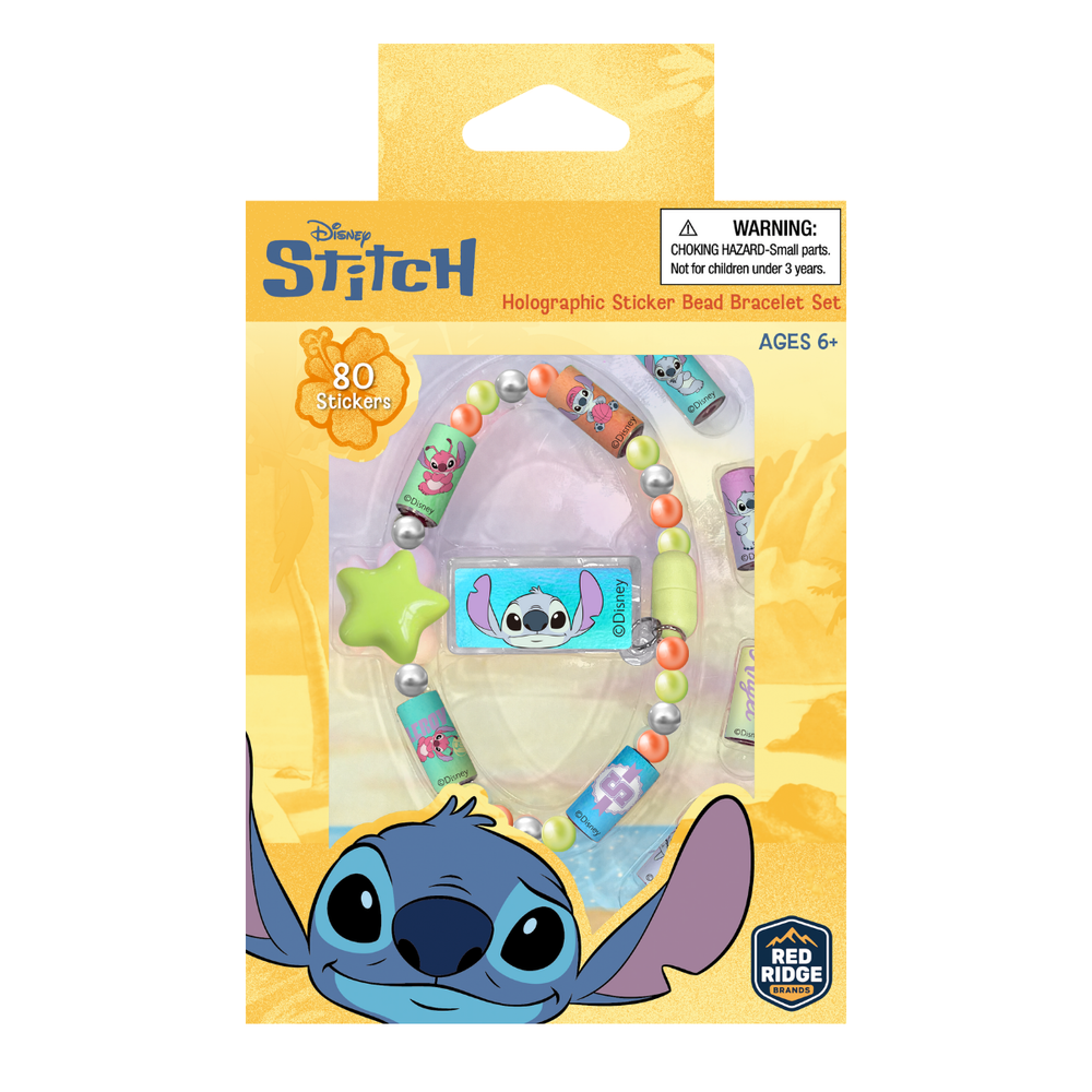 Disney - Holographic Sticker Bead Bracelet Making Craft Set - Stitch