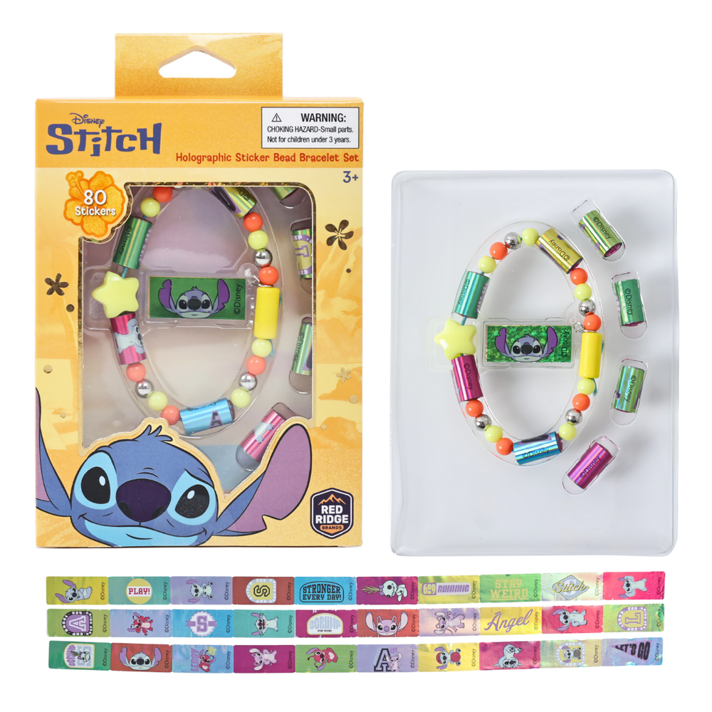 Disney - Holographic Sticker Bead Bracelet Making Craft Set - Stitch
