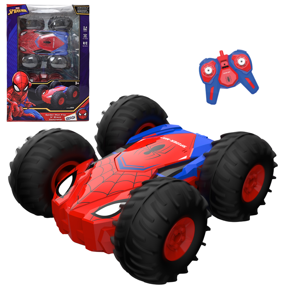 Marvel - Spider Man Flip N' Blaze Dominator RC Stunt Car - Multicolor