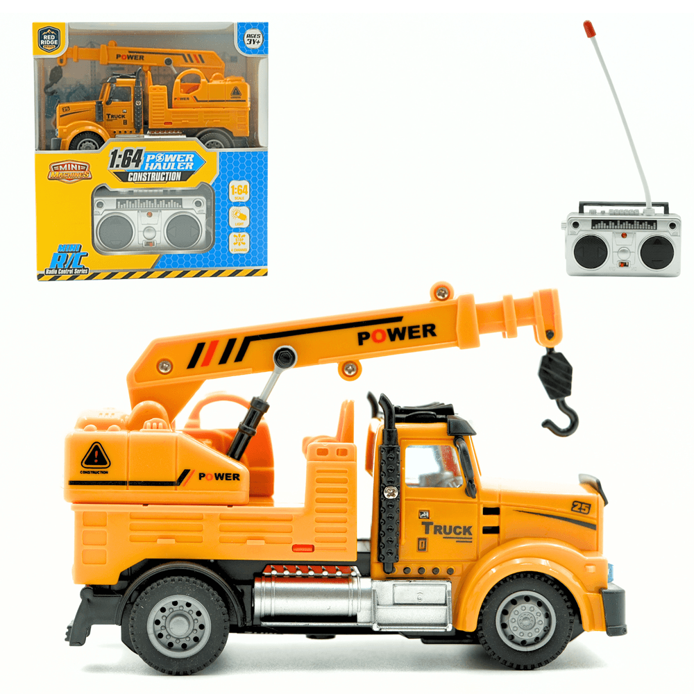 ريدريدج - سيارة بناء زاحفة صغيرة تعمل بجهاز تحكم عن بعد بمقياس 1/64 - أصفر