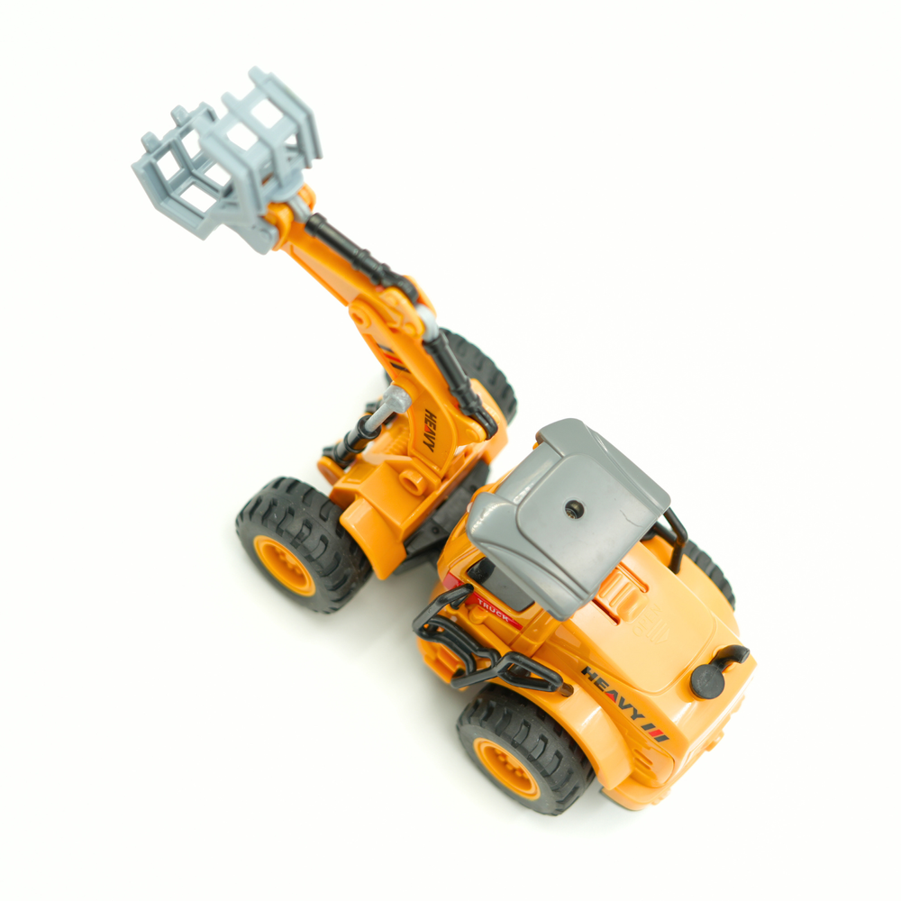 ريدريدج - حفارة بناء صغيرة بمخلب تعمل بجهاز تحكم عن بعد بأجزاء متحركة بمقياس 1/64 - أصفر