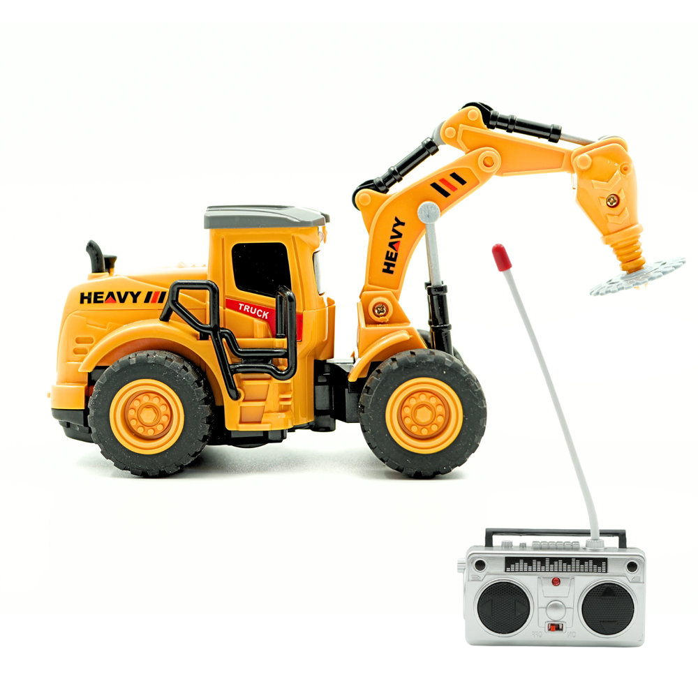 ريدريدج - حفارة دوارة صغيرة تعمل بجهاز تحكم عن بعد بمقياس 1/64 - أصفر