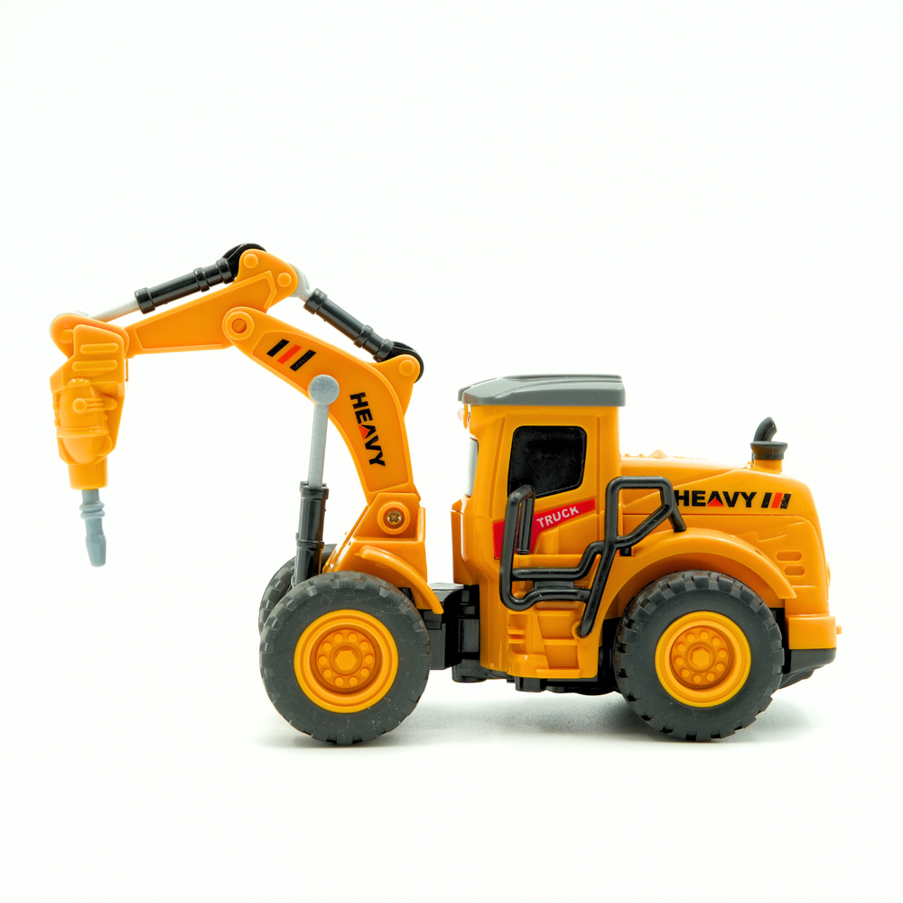 ريدريدج - حفارة بناء صغيرة تعمل بجهاز تحكم عن بعد بمقياس 1/64 - أصفر