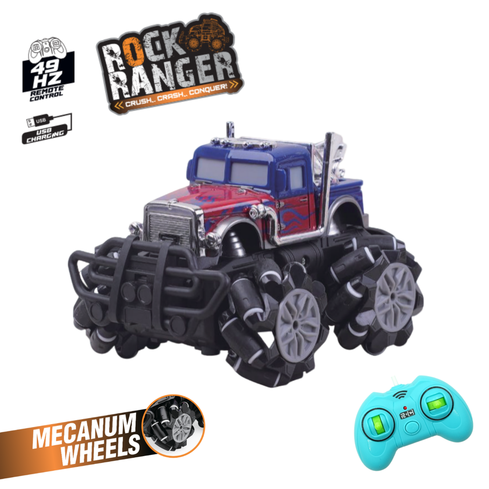 ريدريج - سيارة روك رينجر صغيرة تعمل بجهاز تحكم عن بعد بمقياس 1/64 - أزرق