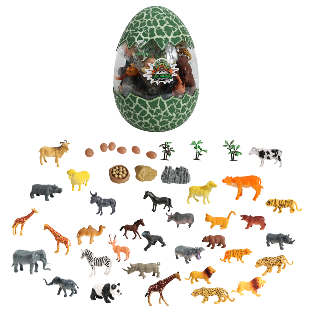 ريدريدج - مجموعة ألعاب بيض الحيوانات البرية الغامضة، أكثر من 40 قطعة من مجسمات حيوانات السفاري والمزرعة