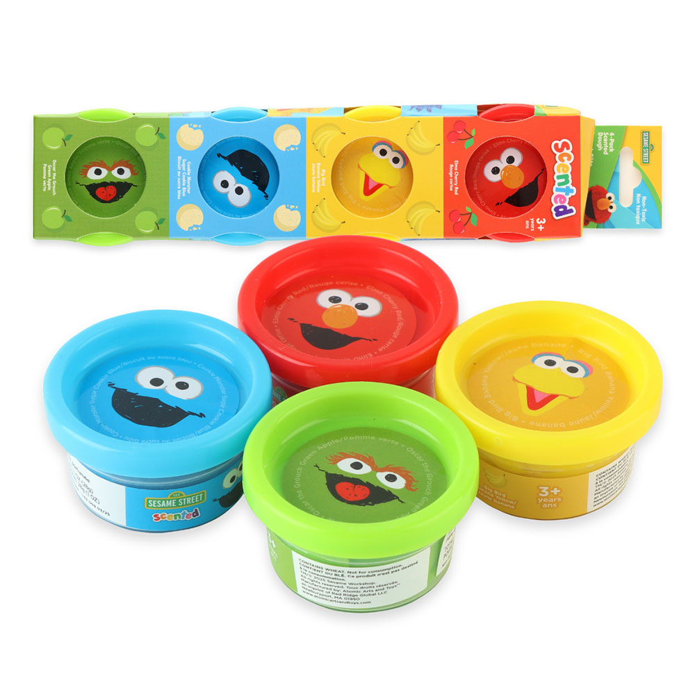 Sesame Street - Scented Dough Cans Set - Color May Vary - 4 Pcs - 113 gm