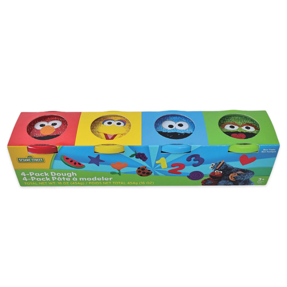 Sesame Street - Scented Dough Cans Set - Color May Vary - 4 Pcs - 454 gm