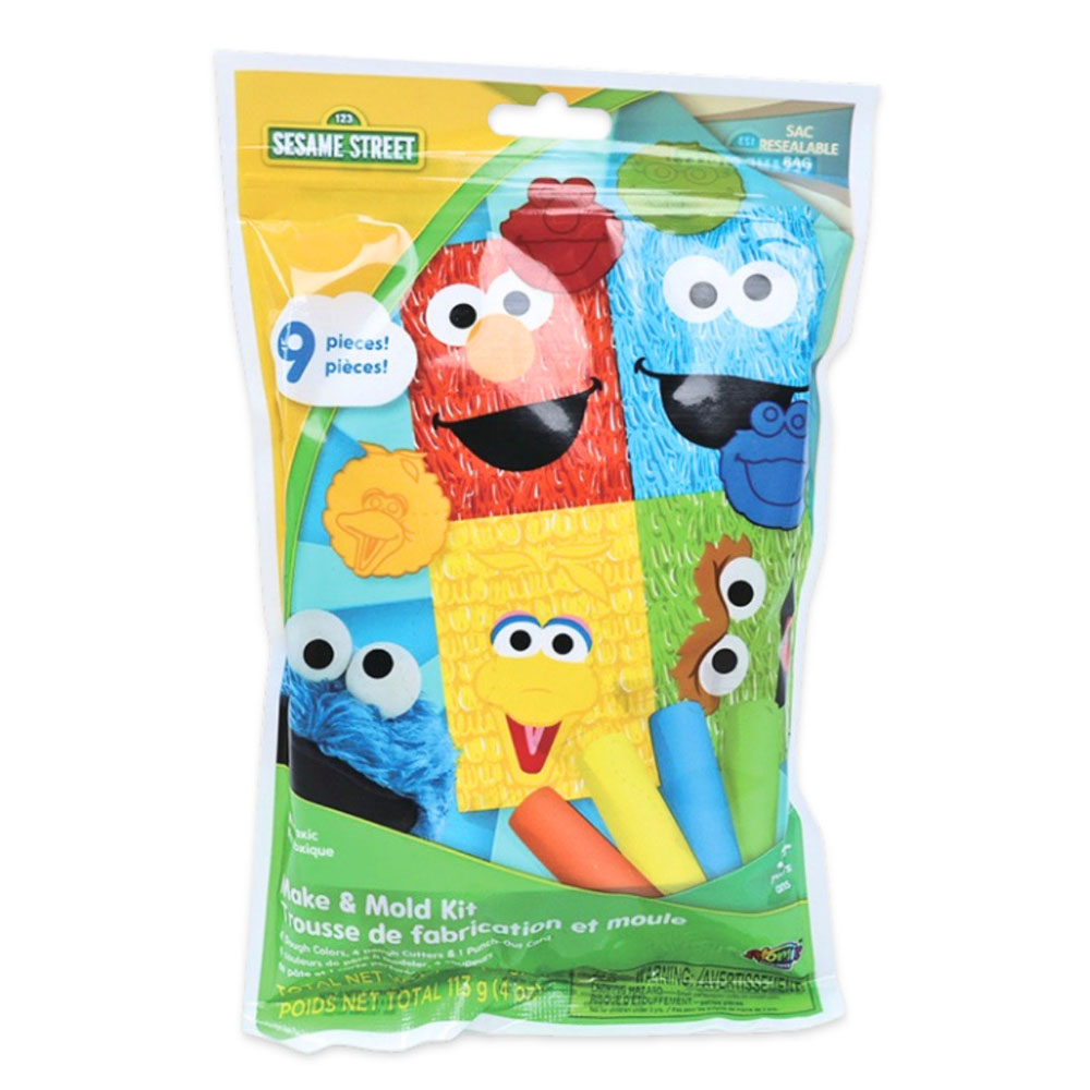 Sesame Street - Make & Mold Dough Play Set - Color May Vary - 9 Pcs - 113 gm